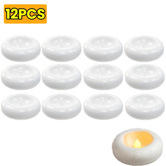 6/12Pcs Flameless Floating LED Tea Lights