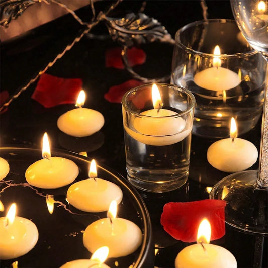 6/10/16PCS Unscented Floating Disc Candles