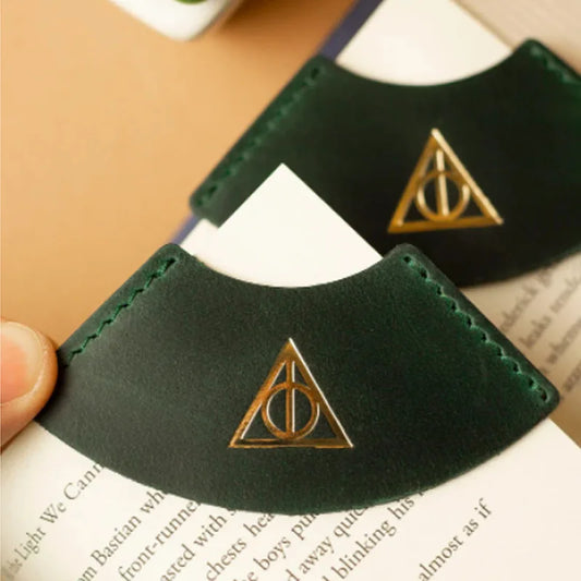 Harries Leather Bookmark – Magic Runes & Deathly Hallows Hot Stamping Design