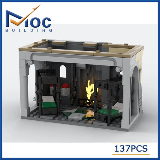 137pcs Classic Movie MOC Slytherin Dorm Building Block Set