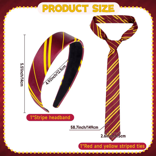 Burgundy and Yellow Striped Headband
