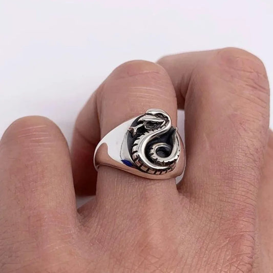 New Simple Wizarding School Snake Badge Ring