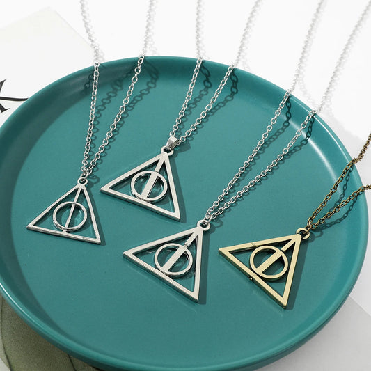 Harry Potter Luna & Deathly Hallows Rotatable Pendant Necklace