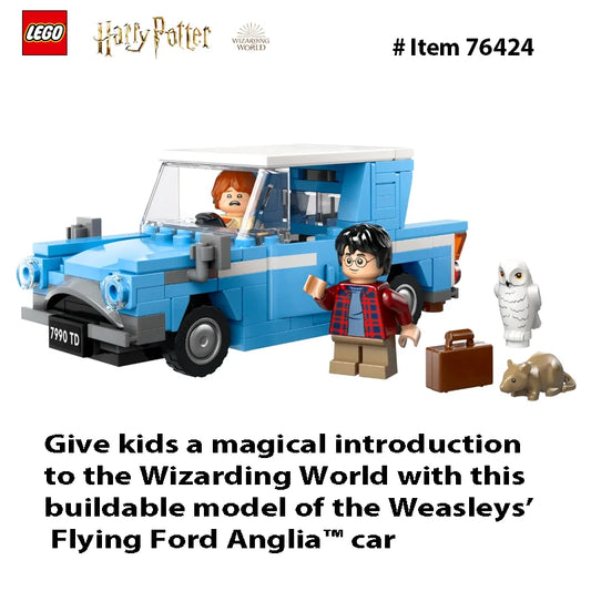 Harry Potter Flying Ford Anglia Buildable Car Toy with 2 Minifigures