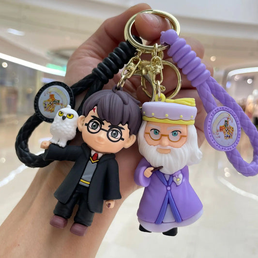 5PCS Anime Harry Potter Figure Keychain Set